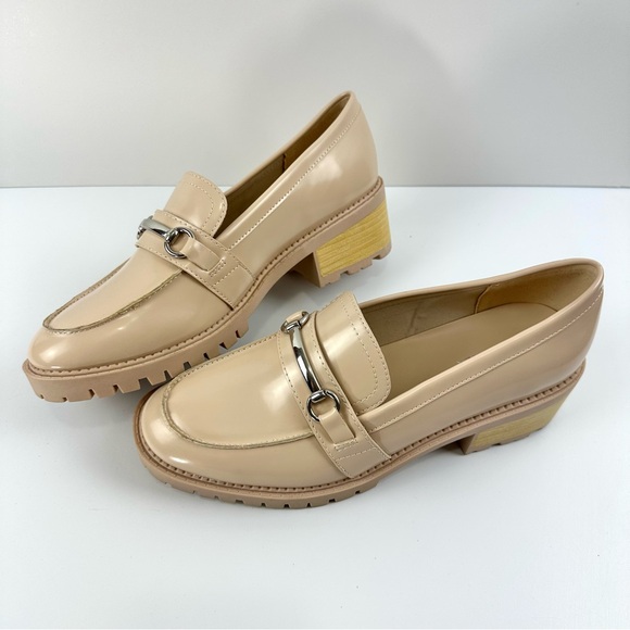 Marc Fisher Shoes - Marc Fisher NEW Women's Sz 10 Cream Dancel Loafer Shoes Chunky Block Heel Nude